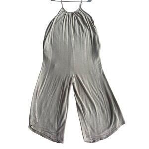 Antistar Womens Beige Wide Leg Jumpsuit Spaghetti Strap Relaxed Fit Size L